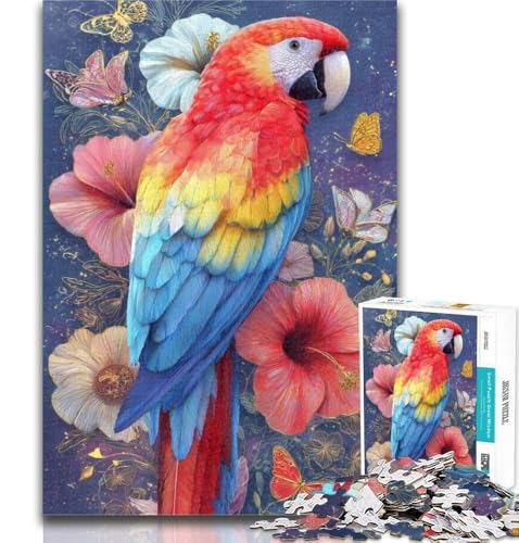 1000 Teile für Erwachsene, Blumen und Papageien, Puzzle für Teenager, 1000 Teile, Familienspiel, Stressabbau, schwierige Herausforderung, Wichtelgeschenke, 50x75cm von GOIUYTGM