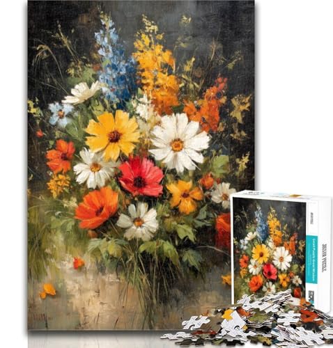 1000 Teile für Erwachsene, Blumenölgemälde, Puzzle für Teenager, 1000, ganze Familie ab 14 Jahren, 50x75cm von GOIUYTGM