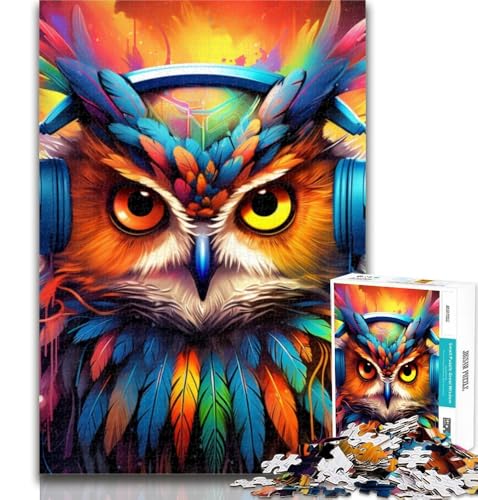 1000 Teile für Erwachsene, Bunte Eulen-Puzzles, 1000 Teile für Teenager, Stressabbau, Staycation, Zeit totschlagen, lustiges Geschenk, 75x50cm von GOIUYTGM