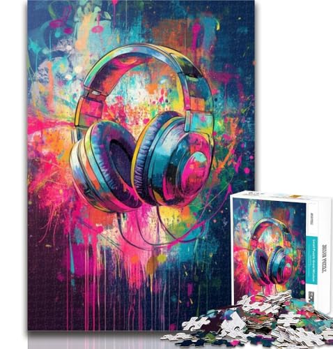 1000 Teile für Erwachsene, Bunte Kopfhörer, Puzzle für Erwachsene, 1000 Teile, Spielzeug, Lernspiele, Stressabbau, Eltern-Kind-Interaktion, 50x75cm 1000 Teile für Erwachsene, Bunte Kopfhörer, Puzzle für Erwachsene, 1000 Teile, Spielzeug, Lernspiele, Stressabbau, Eltern-Kind-Interaktion, 50x75cm von GOIUYTGM