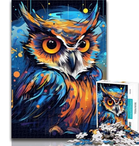 1000 Teile für Erwachsene, Bunte Kunst-Eule, 1000-teiliges Puzzle für Erwachsene und Jugendliche, Lernspiele, Heimdekoration, Künstlersammlung, bildende Kunst, 26x38cm 1000 Teile für Erwachsene, Bunte Kunst-Eule, 1000-teiliges Puzzle für Erwachsene und Jugendliche, Lernspiele, Heimdekoration, Künstlersammlung, bildende Kunst, 26x38cm von GOIUYTGM