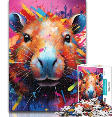 1000 Teile für Erwachsene, Capybara-Graffiti-Puzzle für Erwachsene, 1000 Teile, Spielzeug, Lernspiele, Stressabbau, Stärkung der Liebe zwischen Paaren, 26x38cm von GOIUYTGM