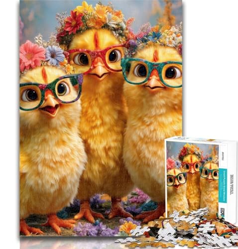 1000 Teile für Erwachsene, DREI kleine Hühner, Puzzle für Erwachsene und Jugendliche, Spielzeug, Lernspiele, Stressabbau, Wunschliste mit Weihnachtsmann, 50x75cm von GOIUYTGM