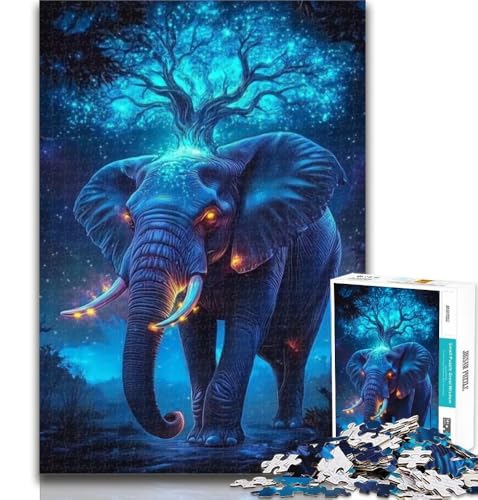 1000 Teile für Erwachsene, Fantasy-Elefanten-Puzzle für Teenager, 1000 Teile, Spielzeug, intellektuelles Spiel, Künstlersammlung, bildende Kunst, 50x75cm von GOIUYTGM