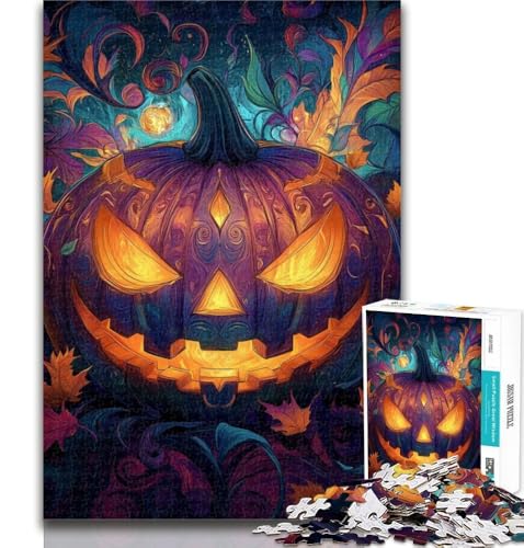 1000 Teile für Erwachsene, Halloween-Kürbiskopf, 1000-teiliges Puzzle für Erwachsene, Geschenke, Künstlersammlung, bildende Kunst, für Kinder ab 14 Jahren, 26x38cm von GOIUYTGM