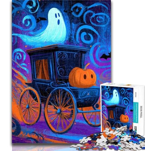 1000 Teile für Erwachsene, Halloween-Puzzle mit Kürbiskutsche, mit vollständig ineinandergreifenden, zufällig geformten Teilen, für Kinder ab 14 Jahren, 50x75cm 1000 Teile für Erwachsene, Halloween-Puzzle mit Kürbiskutsche, mit vollständig ineinandergreifenden, zufällig geformten Teilen, für Kinder ab 14 Jahren, 50x75cm von GOIUYTGM