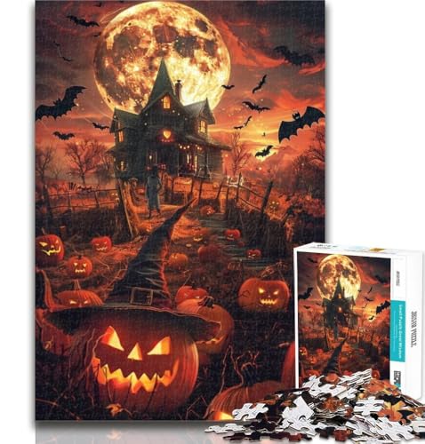 1000 Teile für Erwachsene, Halloween-Schloss, Puzzle für Teenager, 1000 Teile, Spielzeug, Lernspiele, Stressabbau, tolle Geschenke und Spielzeuge, 50x75cm von GOIUYTGM