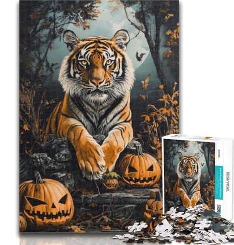 1000 Teile für Erwachsene, Halloween-Tiger, 1000-teiliges Puzzle für Erwachsene, Geschenke, Künstlersammlung, bildende Kunst, für Kinder ab 14 Jahren, 50x75cm 1000 Teile für Erwachsene, Halloween-Tiger, 1000-teiliges Puzzle für Erwachsene, Geschenke, Künstlersammlung, bildende Kunst, für Kinder ab 14 Jahren, 50x75cm von GOIUYTGM