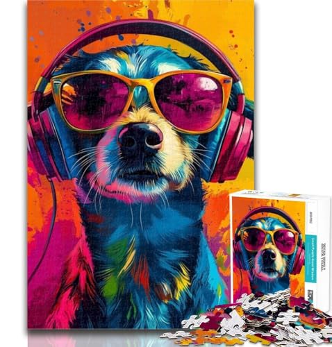 1000 Teile für Erwachsene, Hund mit Kopfhörer, Puzzle für Erwachsene und Jugendliche, ganze Familie für und 14 Jahre alt, 50x75cm 1000 Teile für Erwachsene, Hund mit Kopfhörer, Puzzle für Erwachsene und Jugendliche, ganze Familie für und 14 Jahre alt, 50x75cm von GOIUYTGM