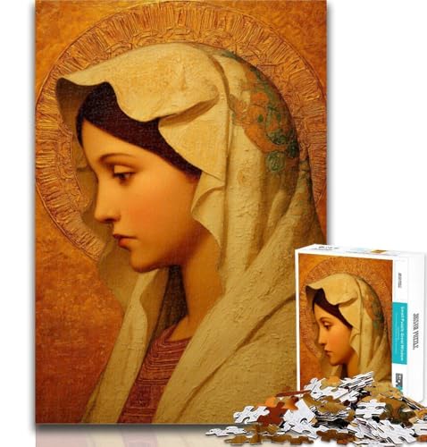 1000 Teile für Erwachsene, Jungfrau Maria, 1000-teiliges Puzzle für Erwachsene und Jugendliche, Lernspiele, Heimdekoration, Künstlersammlung, bildende Kunst, 26x38cm von GOIUYTGM