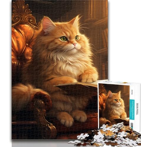 1000 Teile für Erwachsene, Katzen-Lesebuch, 1000-teiliges Puzzle für Erwachsene und Jugendliche, Lernspiele, Heimdekoration, Künstlersammlung, bildende Kunst, 75x50cm von GOIUYTGM