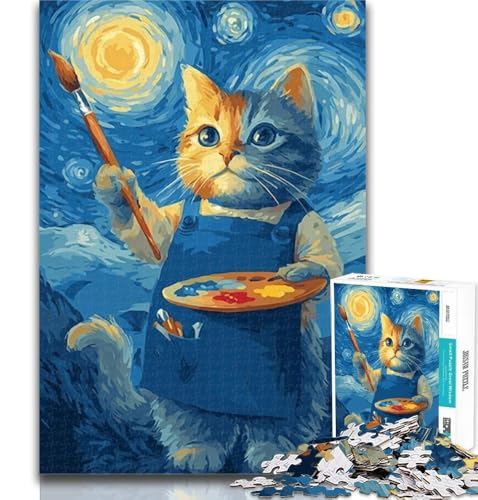1000 Teile für Erwachsene, Katzenmaler-Puzzles für Erwachsene und Jugendliche, Spielzeug, Lernspiele, Stressabbau, tolle Geschenke und Spielzeuge, 26x38cm 1000 Teile für Erwachsene, Katzenmaler-Puzzles für Erwachsene und Jugendliche, Spielzeug, Lernspiele, Stressabbau, tolle Geschenke und Spielzeuge, 26x38cm von GOIUYTGM