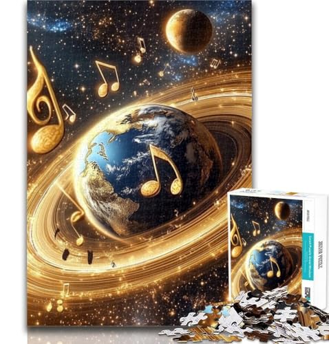 1000 Teile für Erwachsene, Musik, Galaxie, Erde, Puzzle für Erwachsene, 1000 Teile, ganze Familie, ab 14 Jahren, 50x75cm von GOIUYTGM