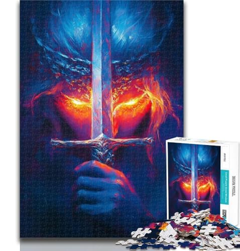 1000 Teile für Erwachsene, Ölgemälde eines Kriegers, 1000-teiliges Puzzle für Teenager, Geschenke, dekomprimierendes intellektuelles Lernspielzeug, Wichtelgeschenke, 50x75cm von GOIUYTGM