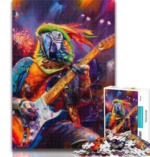 1000 Teile für Erwachsene, Papagei spielt Gitarre, 1000-teiliges Puzzle für Teenager, Spielzeug, Lernspiele, Stressabbau, Künstlersammlung, Bildende Kunst, 26x38cm 1000 Teile für Erwachsene, Papagei spielt Gitarre, 1000-teiliges Puzzle für Teenager, Spielzeug, Lernspiele, Stressabbau, Künstlersammlung, Bildende Kunst, 26x38cm von GOIUYTGM