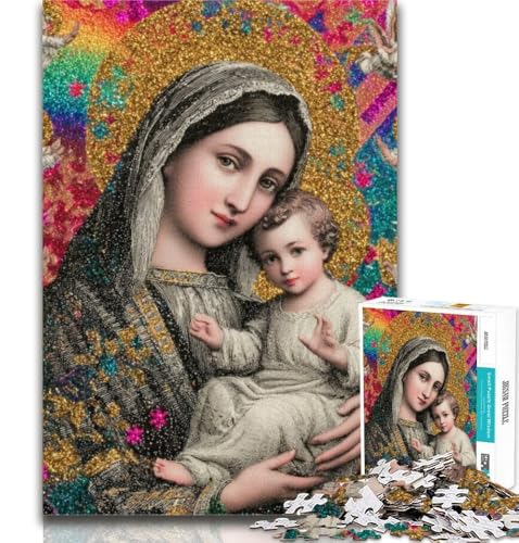 1000 Teile für Erwachsene, Porträt von Maria, der Mutter, Puzzle, 1000 Teile für Erwachsene, Geschenke, Geburtstagsgeschenk, Geschenke für und ab 14 Jahren, 26x38cm von GOIUYTGM