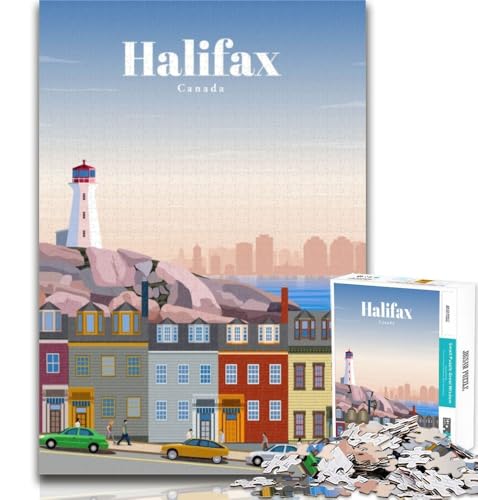1000 Teile für Erwachsene, Reise nach Halifax, Puzzles für Erwachsene und Jugendliche, Spielzeug, Lernspiele, Stressabbau, tolle Geschenke und Spielzeuge, 26x38cm von GOIUYTGM