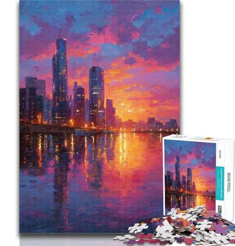 1000 Teile für Erwachsene, Stadtbild unter der untergehenden Sonne, Puzzle für Teenager, Lernspielzeug, ganze Familie, 26x38cm 1000 Teile für Erwachsene, Stadtbild unter der untergehenden Sonne, Puzzle für Teenager, Lernspielzeug, ganze Familie, 26x38cm von GOIUYTGM