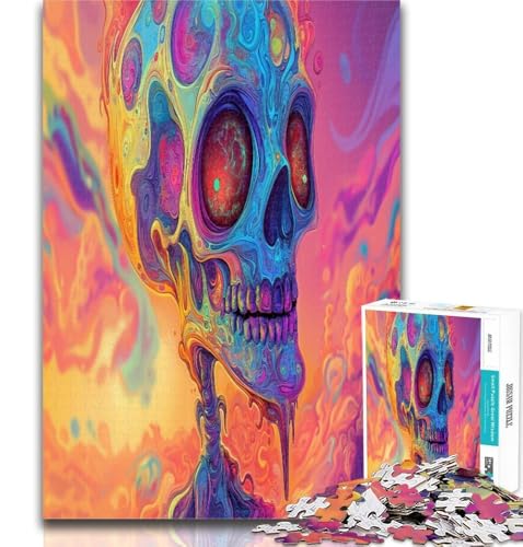 1000 Teile für Erwachsene, Totenkopf-Kunst-Puzzle, 1000 Teile für Teenager-Geschenke, einzigartige Geburtstags- und Geschenke für Kinder ab 14 Jahren, 50x75cm von GOIUYTGM