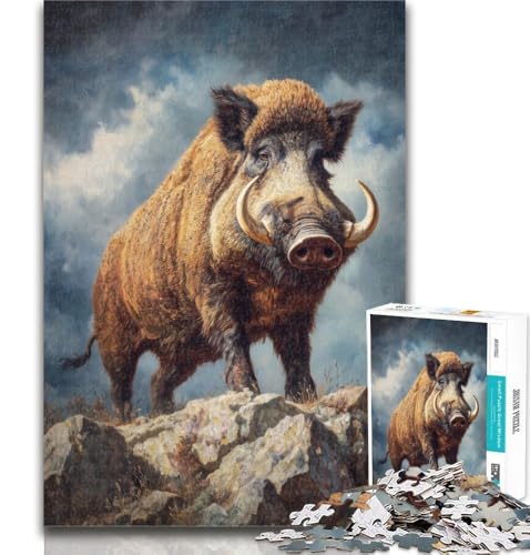 1000 Teile für Erwachsene, Wildschwein auf dem Berg, Puzzle für Teenager, 1000 Teile, Lernspielzeug, ganze Familie, 75x50cm 1000 Teile für Erwachsene, Wildschwein auf dem Berg, Puzzle für Teenager, 1000 Teile, Lernspielzeug, ganze Familie, 75x50cm von GOIUYTGM