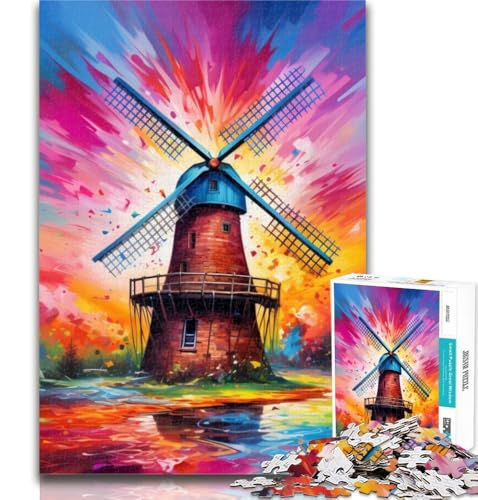 1000 Teile für Erwachsene, Windmühlen-Puzzles für Erwachsene und Jugendliche, 1000 Teile, Lernspielzeug und Spiele für Erwachsene und Jugendliche, 26x38cm von GOIUYTGM