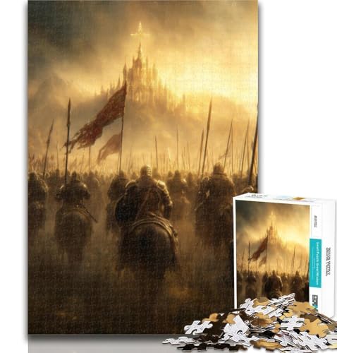 1000 Teile für Erwachsene, Zehn mittelalterliche Engelsritter, 1000-teiliges Puzzle für Erwachsene und Jugendliche, Familienspiele, Weihnachts- und Geburtstagsgeschenke, 50x75cm von GOIUYTGM