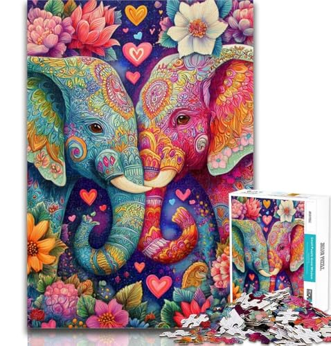 1000 Teile für Erwachsene, Zwei Elefanten, 1000-teiliges Puzzle für Erwachsene, Geschenke, ganze Familie für Kinder ab 14 Jahren, 50x75cm von GOIUYTGM