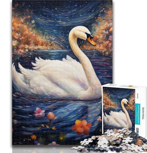 1000 Teile für Erwachsene, farbenfroher Kunst-Schwan, 1000-teiliges Puzzle für Erwachsene und Jugendliche, Lernspiele, Heimdekoration, Künstlersammlung, bildende Kunst, 75x50cm von GOIUYTGM