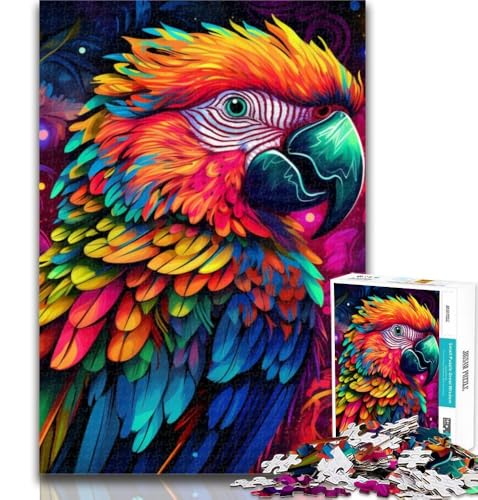 1000 Teile für Erwachsene, farbenfrohes Kunst-Papagei-Puzzle für Erwachsene, 1000 Teile, Lernspielzeug ganze Familie, 26x38cm 1000 Teile für Erwachsene, farbenfrohes Kunst-Papagei-Puzzle für Erwachsene, 1000 Teile, Lernspielzeug ganze Familie, 26x38cm von GOIUYTGM