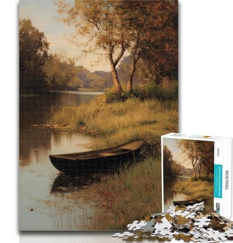 1000 Teile für Erwachsene, kleines Boot auf dem Meer, 1000-teiliges Puzzle für Teenager, Geschenke, dekomprimierendes intellektuelles Lernspielzeug, Wichtelgeschenke, 26x38cm von GOIUYTGM