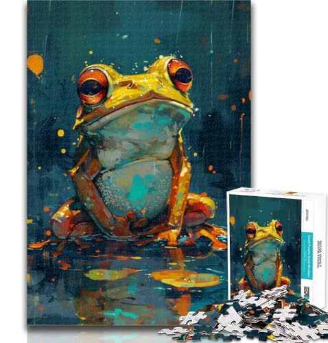 1000 Teile für Erwachsene, süßer Kleiner gelber Frosch, 1000 Teile Puzzle für Erwachsene und Jugendliche, Spielzeug, Lernspiele, Stressabbau, tolle Geschenke und Spielzeuge, 50x75cm von GOIUYTGM
