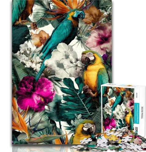 1000 Teile für Erwachsene, tropischer Papagei, Puzzle für Erwachsene, 1000 Teile, Spielzeug, Lernspiele, Stressabbau, einzigartige Heimdekoration und Geschenke, 50x75cm von GOIUYTGM