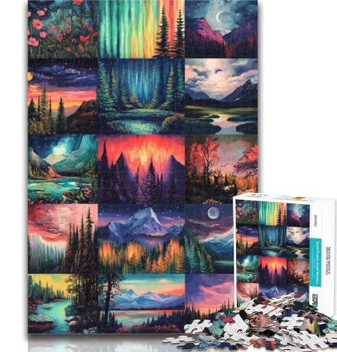 1000 Teile für Erwachsene Aurora Collage Puzzle für Erwachsene 1000 Teile, Spielzeug, Lernspiele, Stressabbau, Eltern-Kind-Interaktion, 26x38cm 1000 Teile für Erwachsene Aurora Collage Puzzle für Erwachsene 1000 Teile, Spielzeug, Lernspiele, Stressabbau, Eltern-Kind-Interaktion, 26x38cm von GOIUYTGM