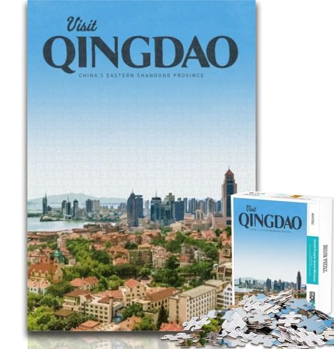 1000 Teile für Erwachsene Besuchen Sie Qingdao Puzzles für Erwachsene und Jugendliche, Spielzeug, Lernspiele, Stressabbau, tolle Geschenke und Spielzeuge, 26x38cm von GOIUYTGM