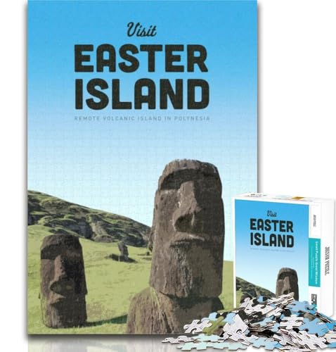 1000 Teile für Erwachsene Besuchen Sie die Osterinsel Puzzles für Erwachsene und Jugendliche, Spielzeug, Lernspiele, Stressabbau, tolle Geschenke und Spielzeuge, 26x38cm von GOIUYTGM