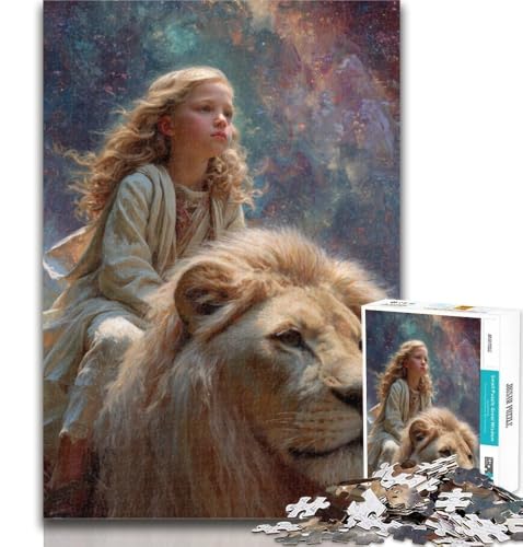 1000 Teile für Erwachsene Der Löwe und das kleine Mädchen Puzzle für Erwachsene, 1000 Teile, ganze Familie ab 14 Jahren, 50x75cm von GOIUYTGM