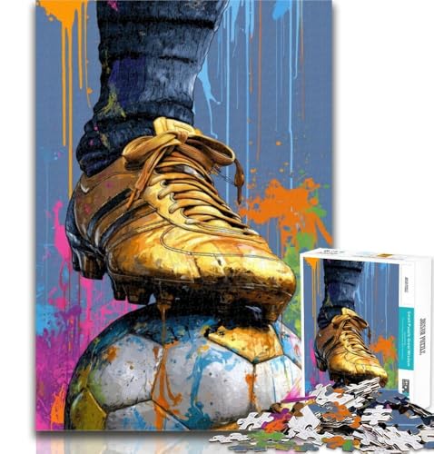 1000 Teile für Erwachsene Fußball-Ölgemälde-Puzzles für Erwachsene und Jugendliche, ganze Familie für und 14 Jahre alt, 50x75cm von GOIUYTGM