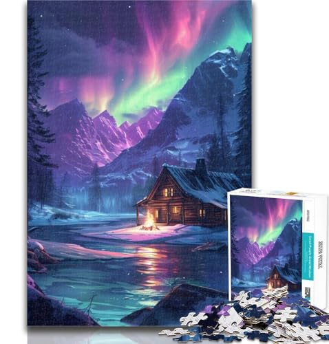 1000 Teile für Teenager, Aurora Borealis über Schnee, Puzzle 1000 Teile für Erwachsene, Lernspielzeug, Familienspiele, Geburtstagsgeschenk, Geschenke, 50x75cm 1000 Teile für Teenager, Aurora Borealis über Schnee, Puzzle 1000 Teile für Erwachsene, Lernspielzeug, Familienspiele, Geburtstagsgeschenk, Geschenke, 50x75cm von GOIUYTGM