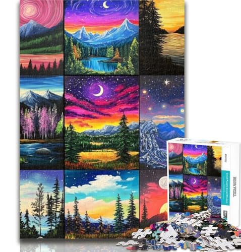 1000 Teile für Teenager, Aurora-Collage, 1000-teiliges Puzzle für Teenager, Stressabbau, Staycation, Zeit totschlagen, lustiges Geschenk, 26x38cm 1000 Teile für Teenager, Aurora-Collage, 1000-teiliges Puzzle für Teenager, Stressabbau, Staycation, Zeit totschlagen, lustiges Geschenk, 26x38cm von GOIUYTGM