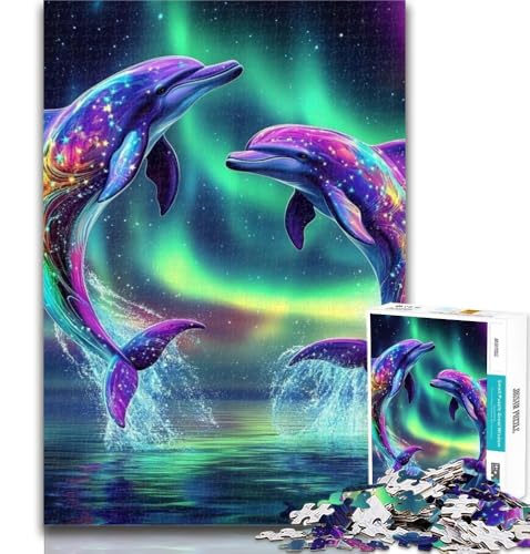 1000 Teile für Teenager, Aurora-Delfin-Puzzle, 1000 Teile für Erwachsene und Teenager, Entspannungsspiele ganze Familie, 26x38cm 1000 Teile für Teenager, Aurora-Delfin-Puzzle, 1000 Teile für Erwachsene und Teenager, Entspannungsspiele ganze Familie, 26x38cm von GOIUYTGM