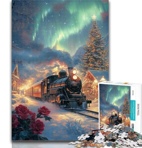 1000 Teile für Teenager, Aurora-Zug-Puzzle für Erwachsene, 1000 Teile, Familienunterhaltungsspielzeug ganze Familie, 50x75cm 1000 Teile für Teenager, Aurora-Zug-Puzzle für Erwachsene, 1000 Teile, Familienunterhaltungsspielzeug ganze Familie, 50x75cm von GOIUYTGM