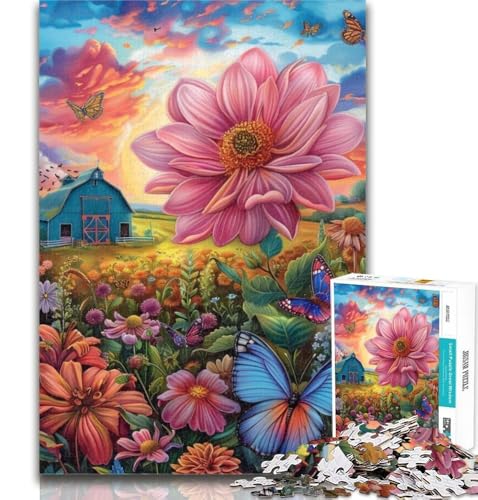 1000 Teile für Teenager, Bauernhof, Blumen, Meer, Puzzle für Teenager, 1000, Familienunterhaltungsspielzeug ganze Familie, 50x75cm von GOIUYTGM