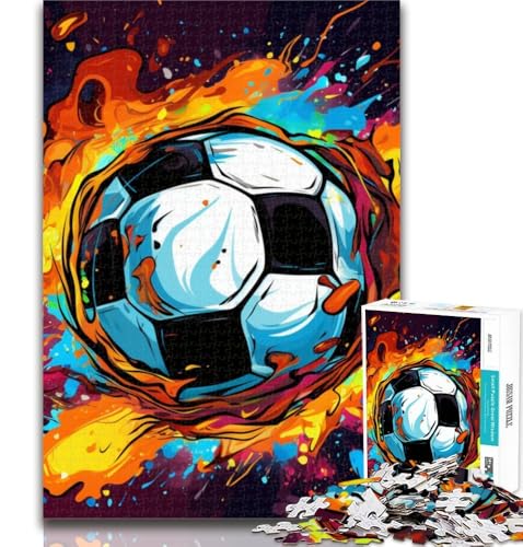 1000 Teile für Teenager, Bunte Fußball-Puzzles, 1000 Teile für Teenager, dekomprimierendes intellektuelles Lernspielzeug, tolle Geschenke und Spielzeuge, 75x50cm von GOIUYTGM