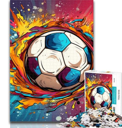 1000 Teile für Teenager, Bunte Fußball-Puzzles, 1000 Teile für Teenager, dekomprimierendes intellektuelles Lernspielzeug, tolle Geschenke und Spielzeuge, 75x50cm von GOIUYTGM