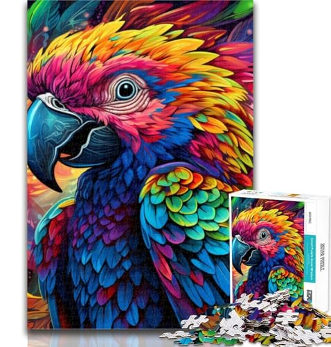 1000 Teile für Teenager, Bunte Kunst, Papagei, Puzzle für Erwachsene, 1000 Teile, schwierig, Spielzeug, Lernspiele, Stressabbau, Künstlersammlung, bildende Kunst, 75x50cm von GOIUYTGM