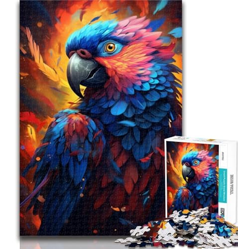 1000 Teile für Teenager, Bunter Papagei mit bunten Federn, Puzzle 1000 Teile für Teenager, Lernspiel für Geburtstag, Weihnachten für und ab 14 Jahren, 50x75cm von GOIUYTGM