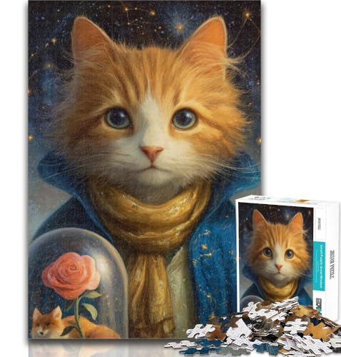 1000 Teile für Teenager, Der kleine Prinz, Katzenpuzzle für Erwachsene, 1000 Teile, Familienunterhaltungsspielzeug ganze Familie, 26x38cm von GOIUYTGM