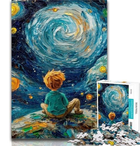 1000 Teile für Teenager, Der kleine Prinz des Nachthimmels, Puzzle für Erwachsene, 1000 Teile, schwierig, Spielzeug, Lernspiele, Stressabbau, einzigartige Heimdekoration und Geschenke, 26x38cm von GOIUYTGM