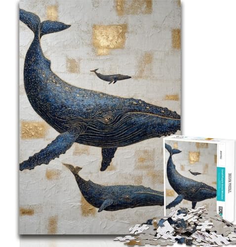 1000 Teile für Teenager, Golden Whale Puzzle 1000 Teile für Erwachsene, Lernspiel, Herausforderungsspielzeug für Frauen und Männer, 26x38cm von GOIUYTGM