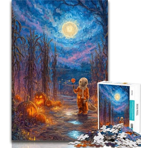 1000 Teile für Teenager, Halloween unter dem Nachthimmel, Puzzle für Erwachsene, 1000 Teile, schwierig, Spielzeug, Lernspiele, Stressabbau, Künstlersammlung, bildende Kunst, 26x38cm von GOIUYTGM